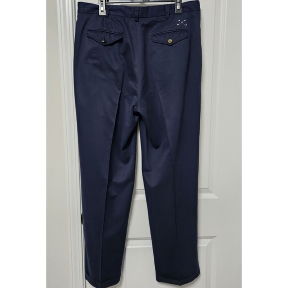 Izod Golf Pants Men’s 36x32 (34x31) Navy Pleated Cuff Hem Super Soft *See Remark - Picture 8 of 8